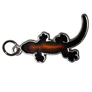 Small Gecko Lizard Pendant Charm Red Green Silver Tone DIY Fashion Jewelry